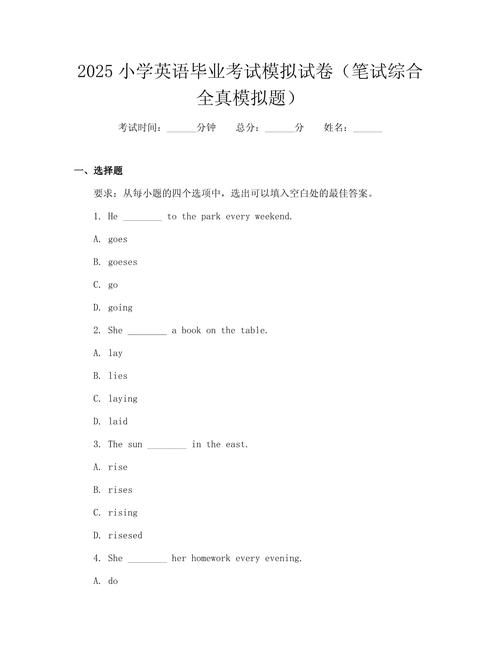 2025年小学考编试卷-图1