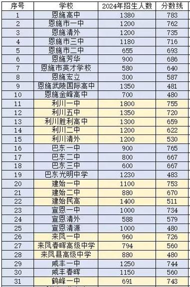 2025恩施高中分数线是多少？-图3
